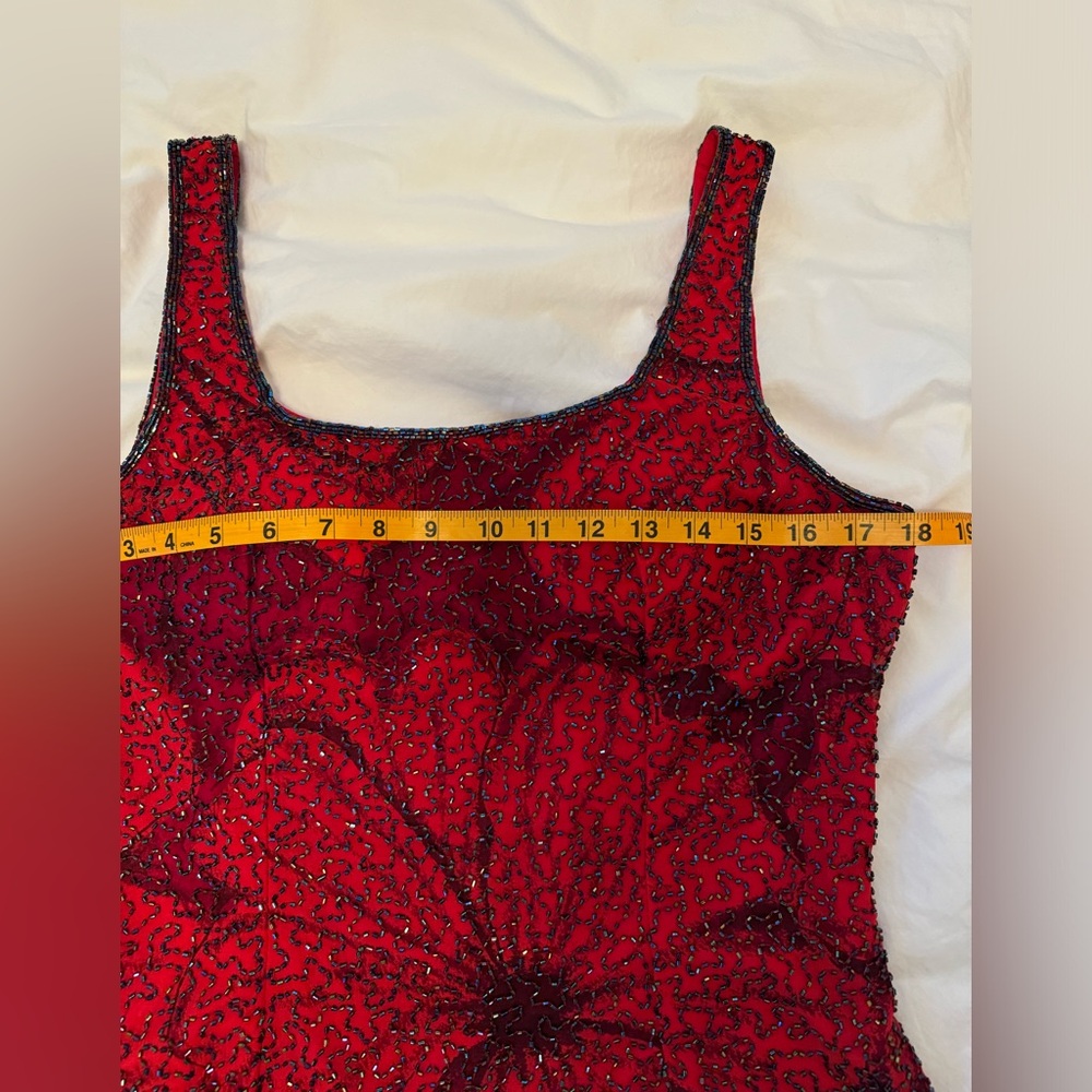 Sean Collection Vintage Red Beaded Jacket - Tank set - Picture 10 of 16